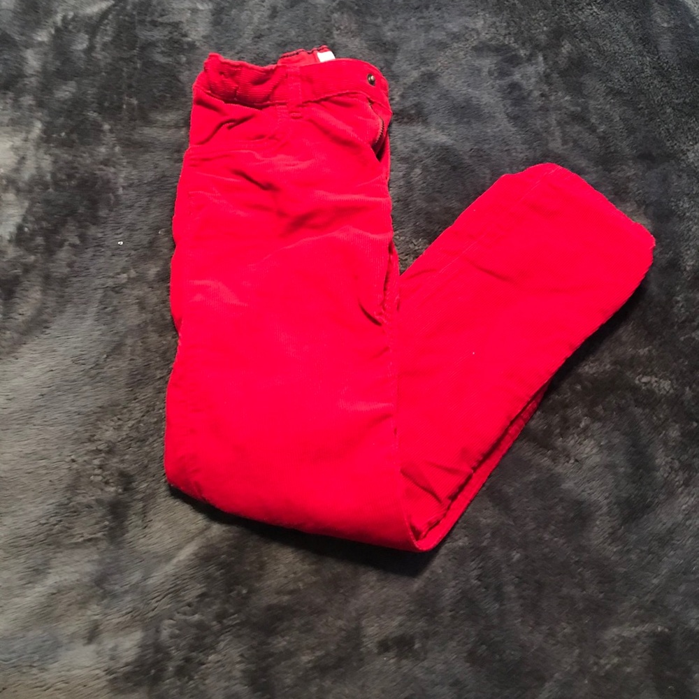 Boys red corduroy pants, size 8-9.
